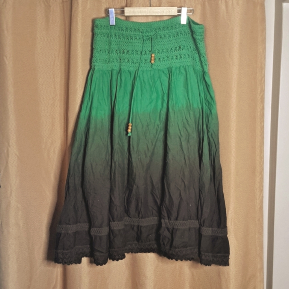 Green and Brown Ombre Skirt. 1X